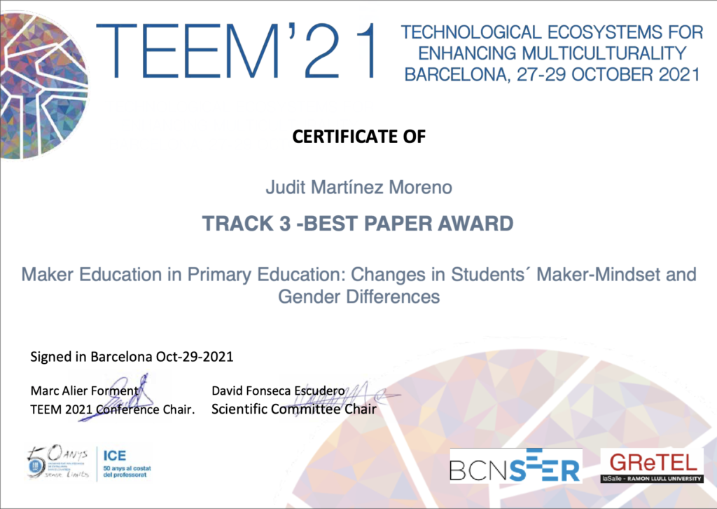 TEEM 21 maker education in primary education changes in students maker mindset and gender differences